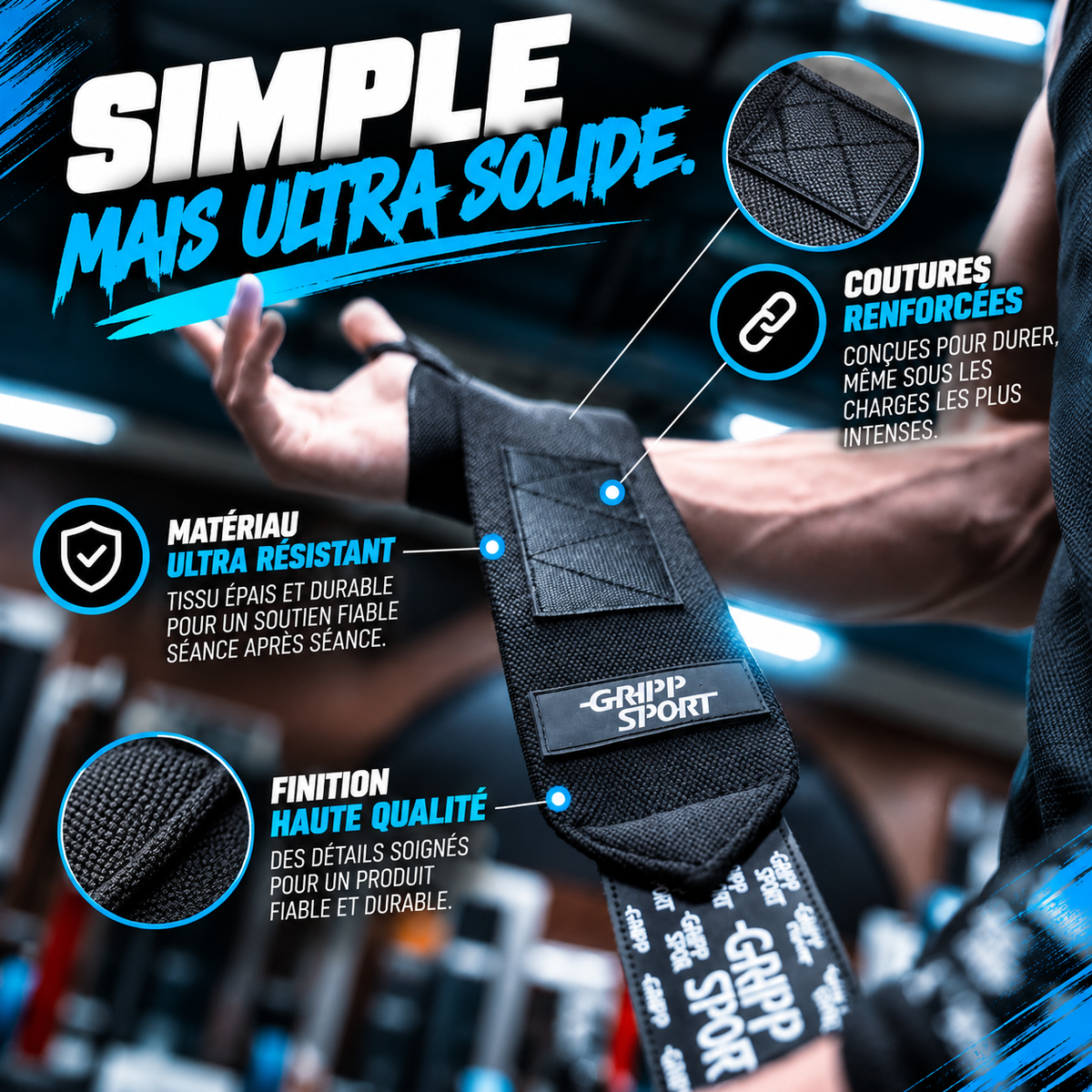 Bandes de compression Forte Gripp Sport – coutures renforcées